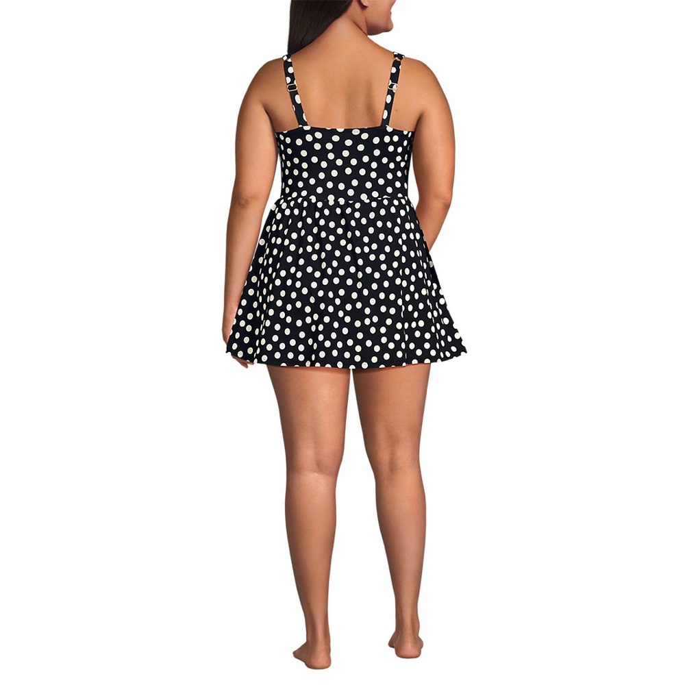 Lands end slendersuit wrap one piece swim dress swimsuit size 4 petite - Picture 6 of 6